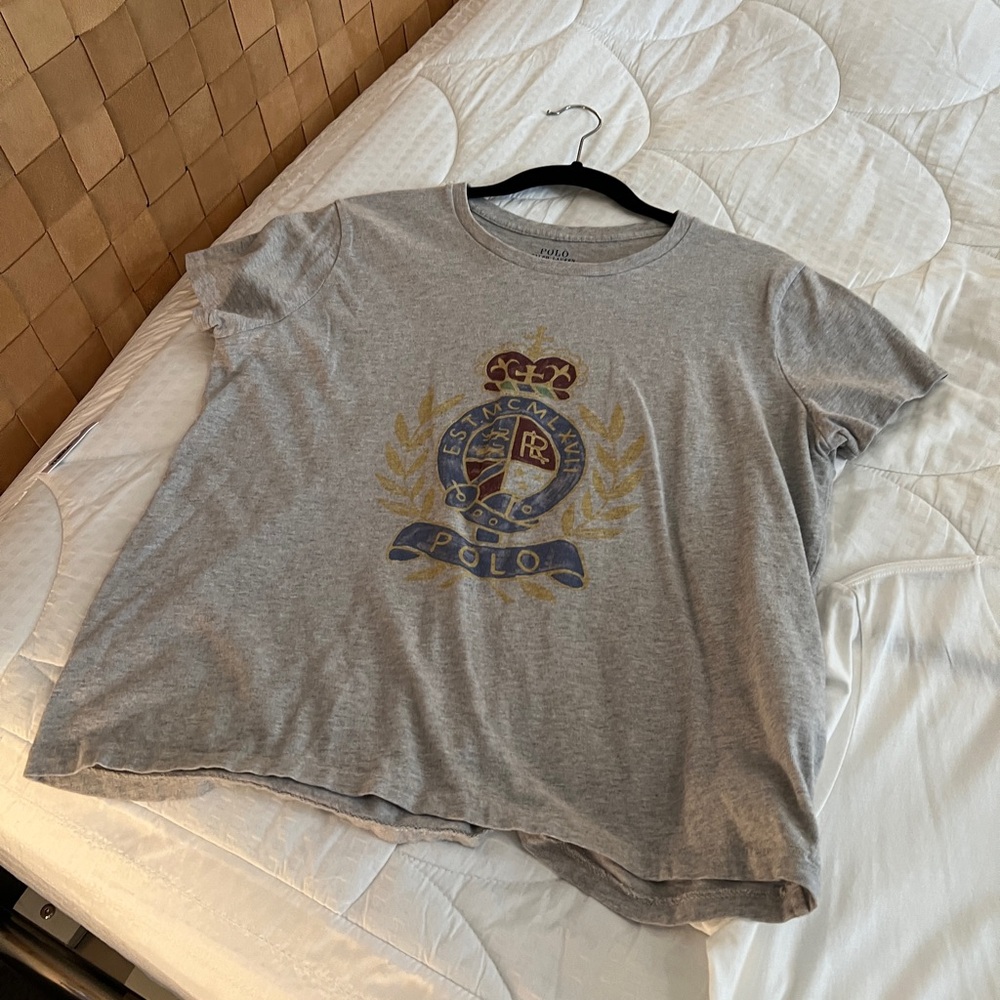 Vintage Ralph Lauren Gray Short Sleeve Polo Tee
